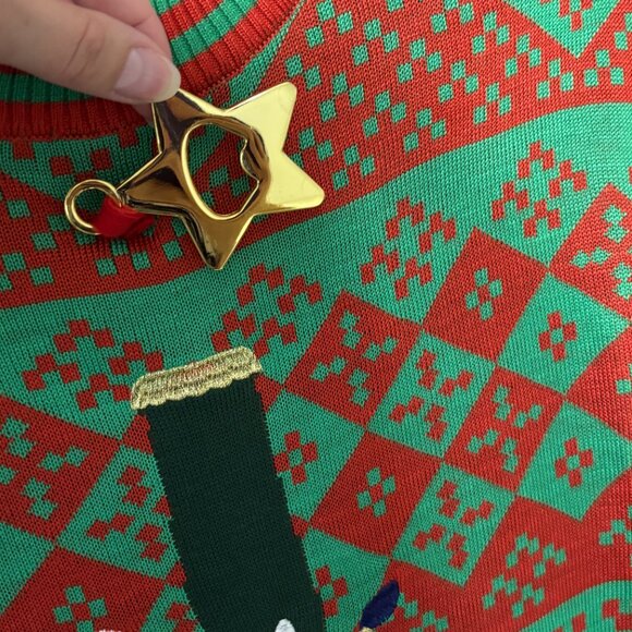 TIPSY ELVES Bottle Opener Ugly Christmas Sweater Men’s M Red Green Holiday - Picture 4 of 9